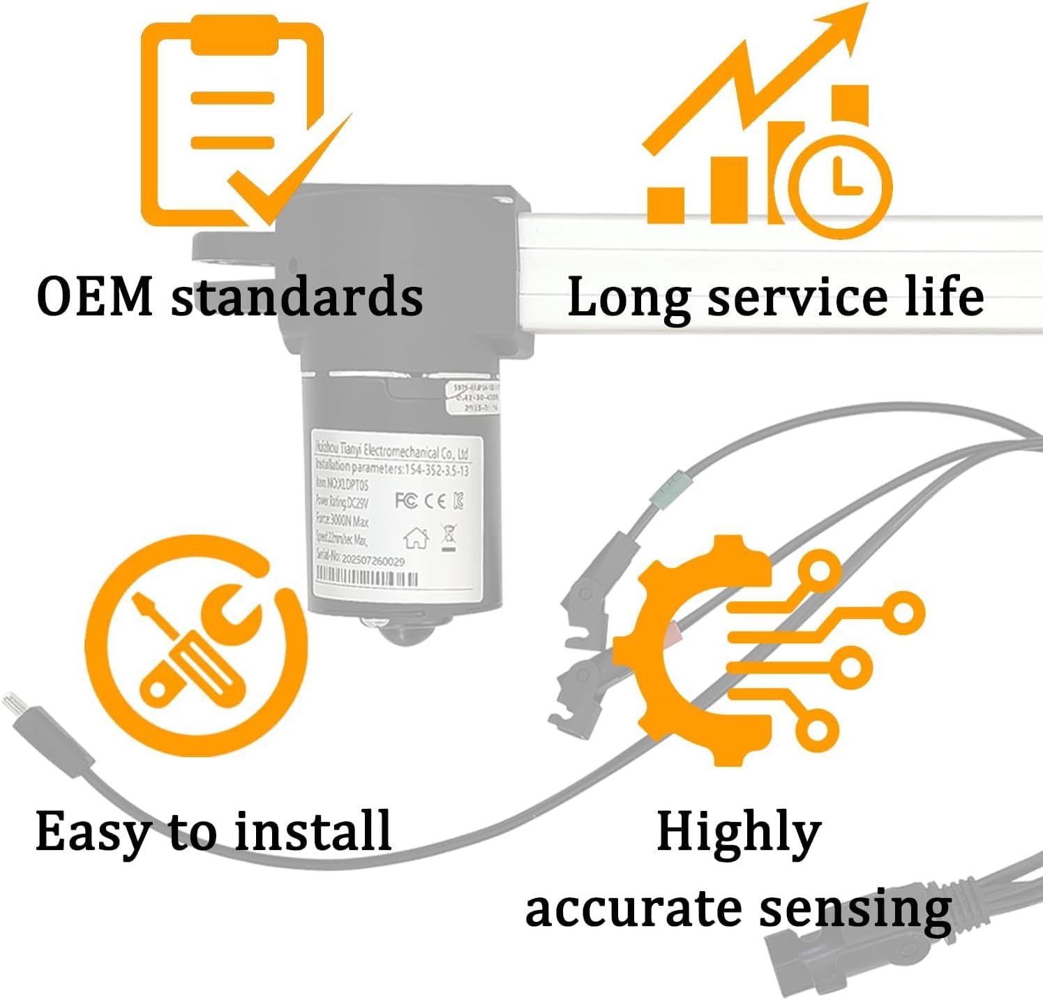 KDPT007-47 Linear Actuator for Power Recliner Lift Chairs Motor Replacement