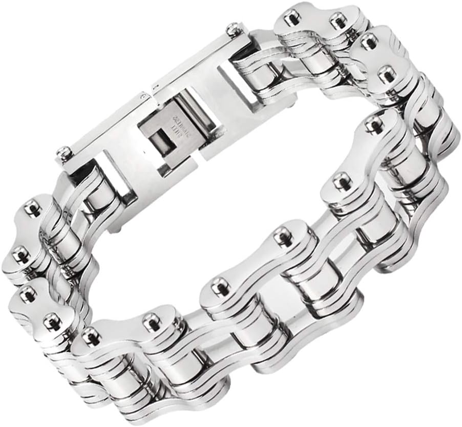 Bracelet Chaîne De Vélo En Cuir Tressé. Cadeaux Cyclistes