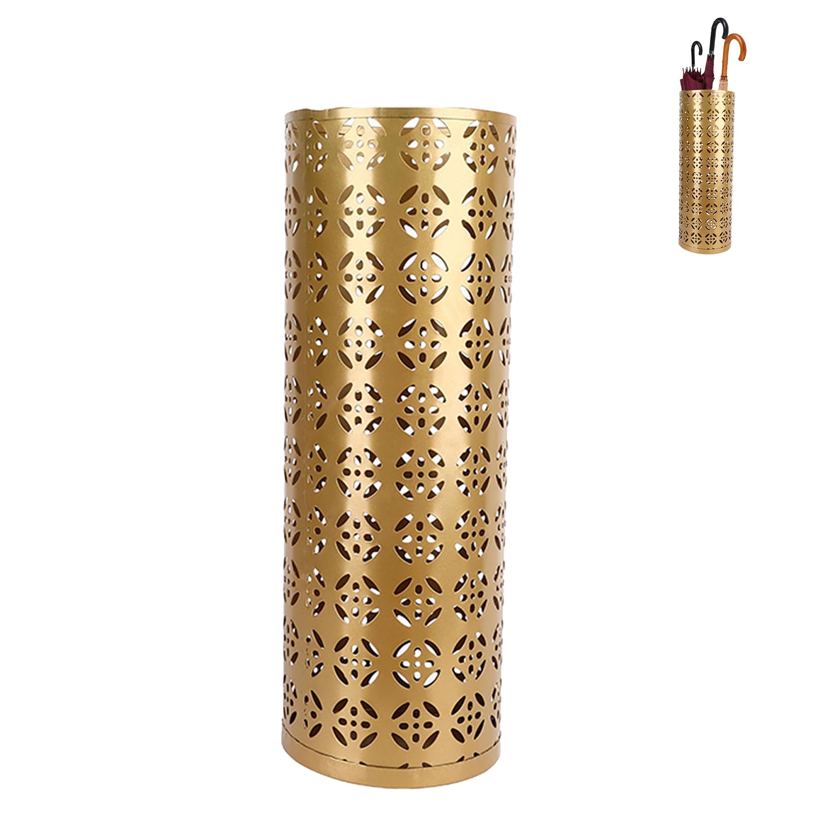 Portaombrelli da interno in metallo, 42x15x15 cm Struttura in rame perforato Portaombrelli in ferro elegante e funzionale per la casa e l'ufficio Mantiene i pavimenti asciutti e in ordine