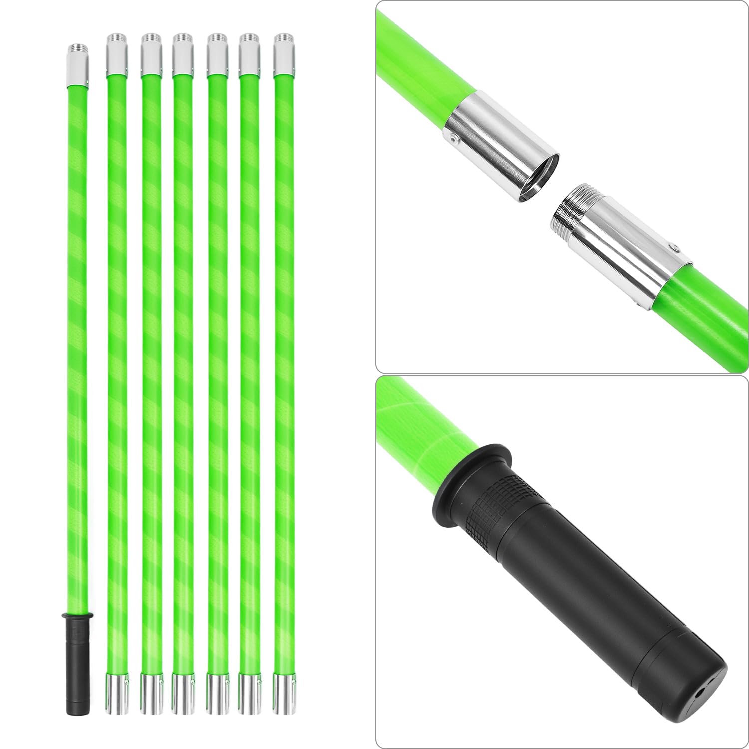 QWORK Svettatoio 8 m Lama acciaio manganese SK5 Aste fibra di vetro Altezza regolabile 1,4-8 m