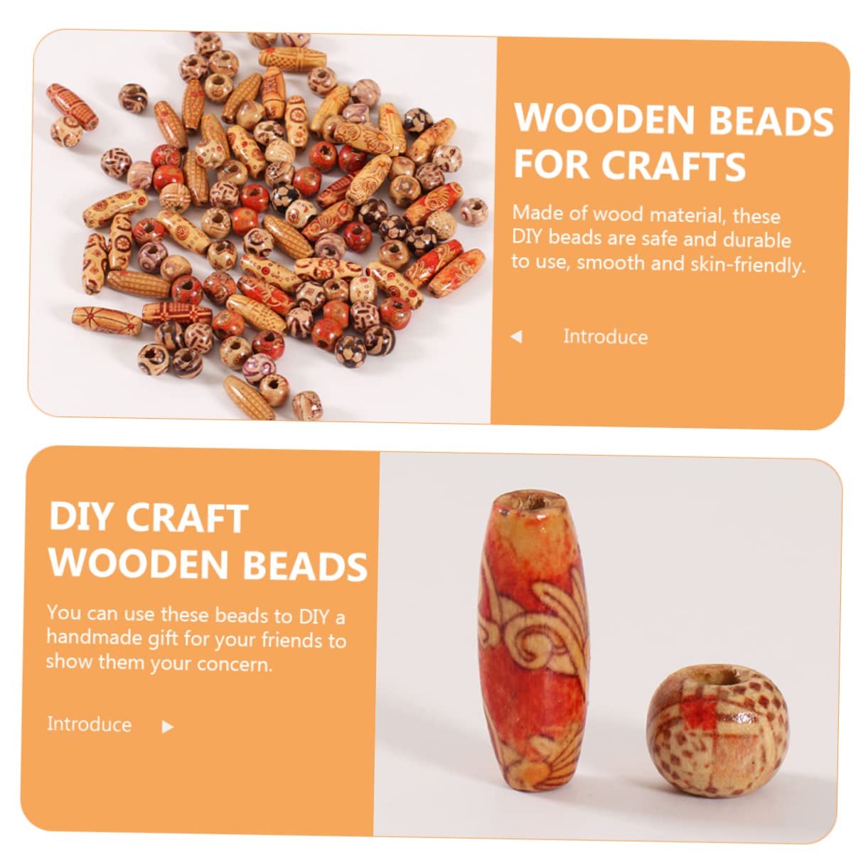STOBOK 400 Piezas Decoran Cuentas Espaciadoras Accesorios De Cuentas De Madera Redondas