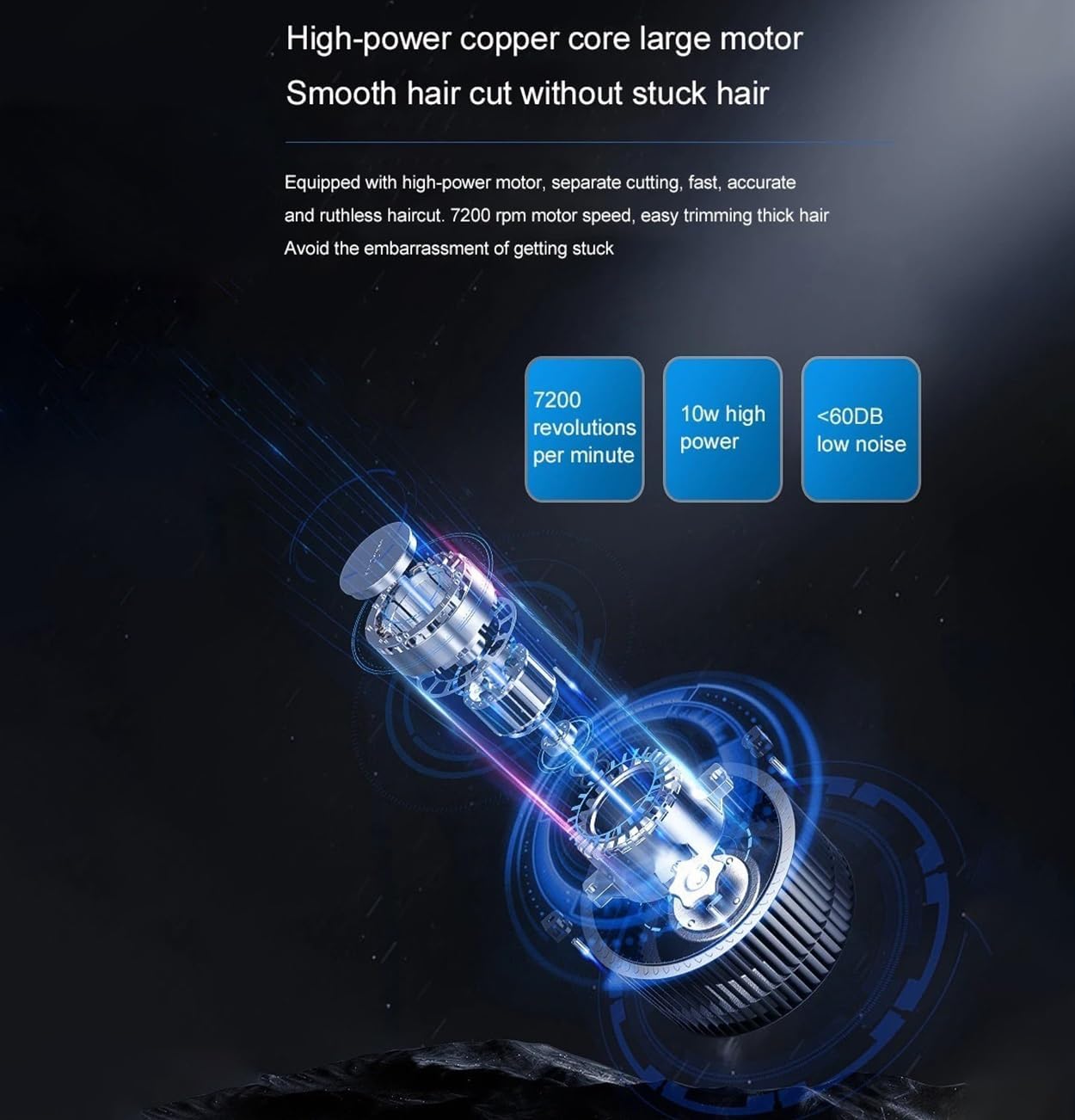 Hair for Men Smart Display 3000Powerful Battery Cutting Machine 4 Speed Adjustment Barber Shaving Trimmers