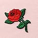 Red Rose Embroidered Badge Iron On Sew On Patch