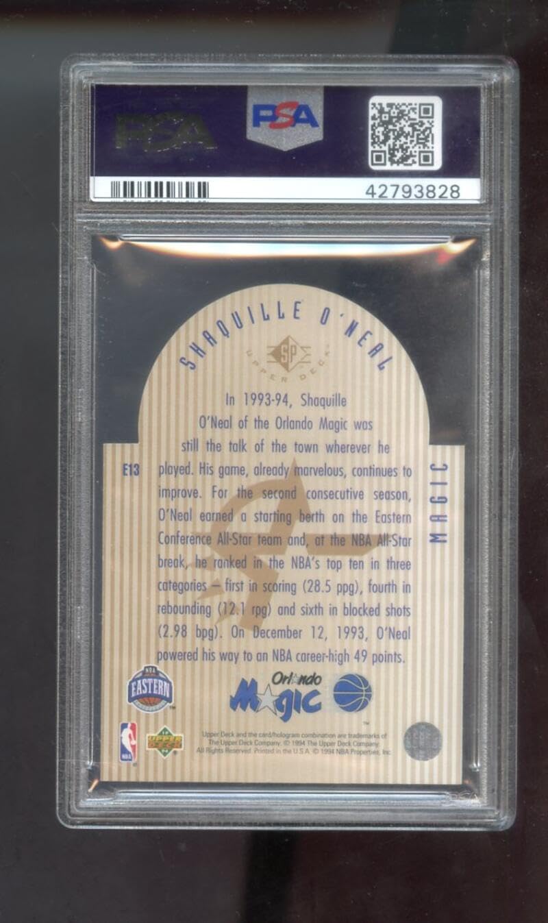 1993-94 Upper Deck SE Die Cut All-Star #E13 Shaquille O'Neal Shaq ONeal PSA 8 Graded Basketball Card NBA 93-94 1993-1994 Orlando Magic INSERT All-Stars Special Edition