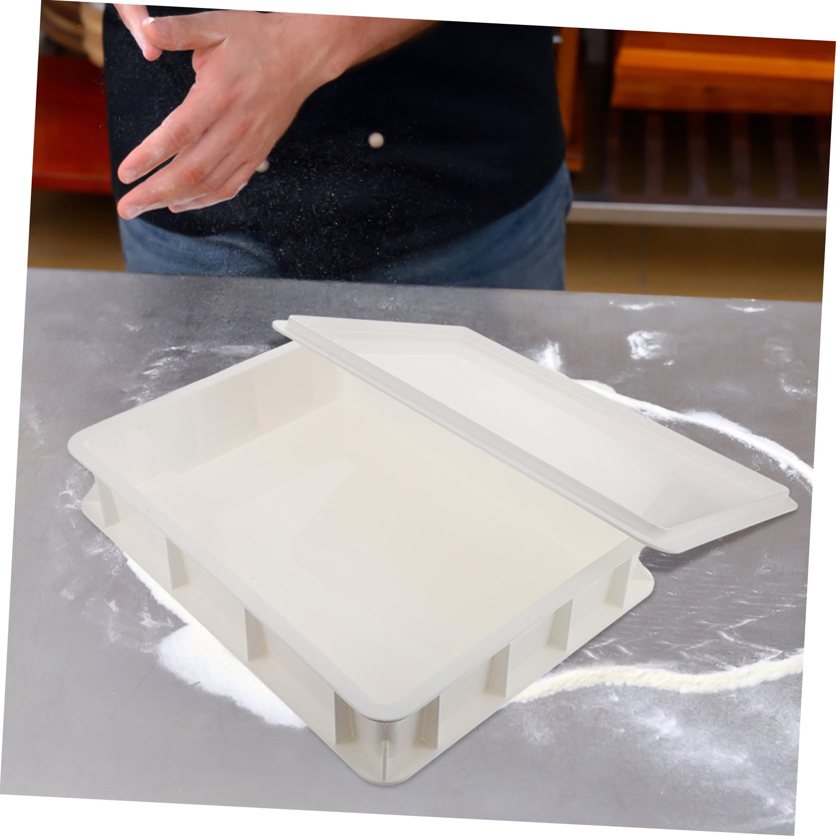 DOITOOL Contenitore per Lievitazione Pizza con Coperchio Plastica Commerciale Impilabile per Conservazione Impasto e Uso Professionale e Domestico