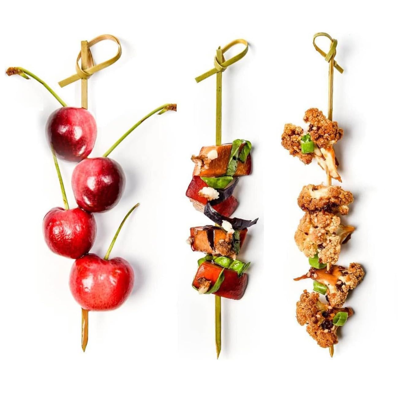 Pics à Cocktail Cure Dents en Bambou 7cm Lot de 100 - Brochettes Apéritifs pour Fête