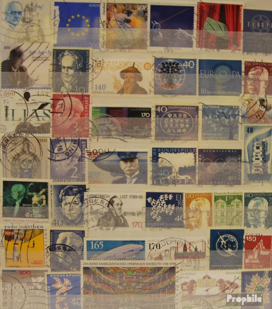 Prophila Collection BRD Briefmarken – 100 Verschiedene Marken über Damaligem Briefporto