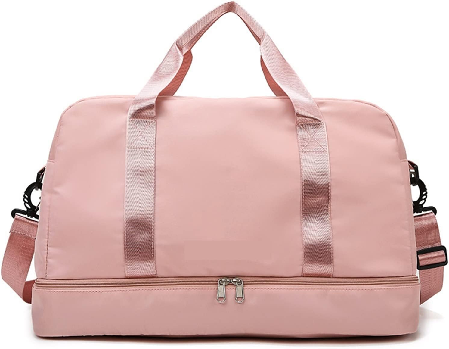 for Dry and Wet Weekend Separation Travel Duffel Handbags Women Fitness Gym Luggage Organizer (Pink)