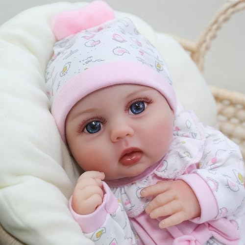 Miniatura 6 de Kaydora Muñecas Reborn de bebé niña  Muñeca realista de 16 pulgadas muñeca recién nacida de silicona realista hecha a mano con cuerpo suave y pesado