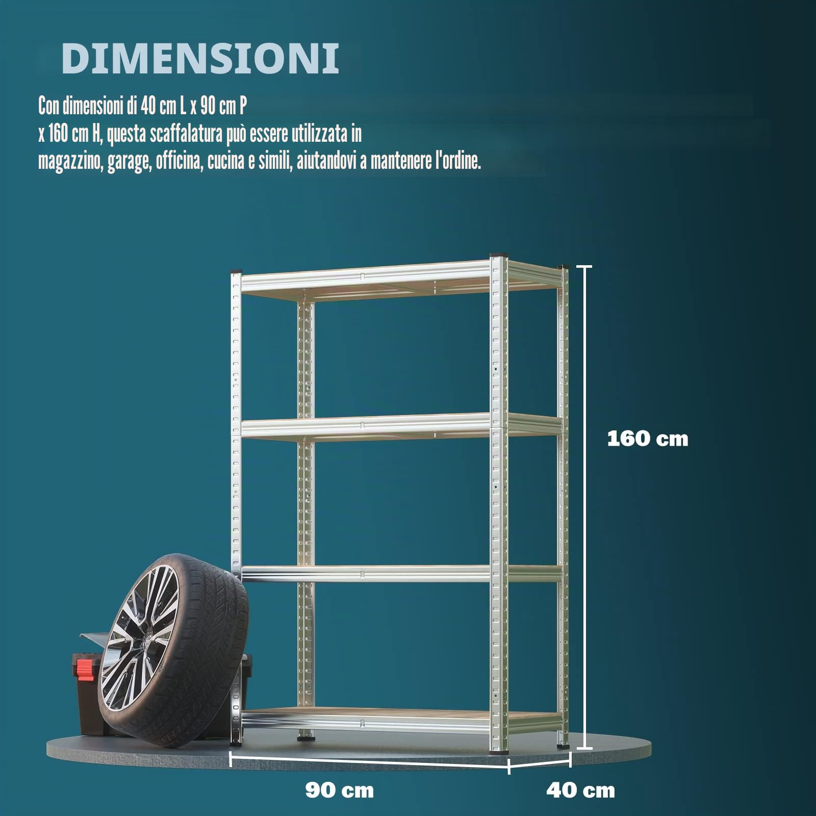 Deuba MONZANA® Scaffale in Metallo 2pz 160x90x40cm 700kg Scaffalatura Officina Magazzino 5 Ripiani MDF