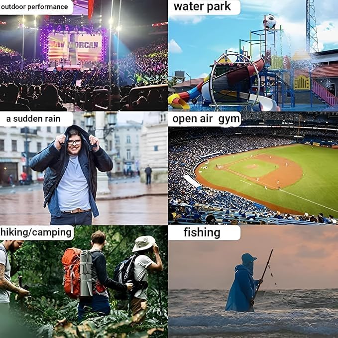 JITIFAZH 2 Stück Regenponcho, Wiederverwendbarer, Tragbarer Unisex-Regencape für Fahrrad, Wandern, Camping, Angeln, Konzert, Stadion, Festival (Grau)