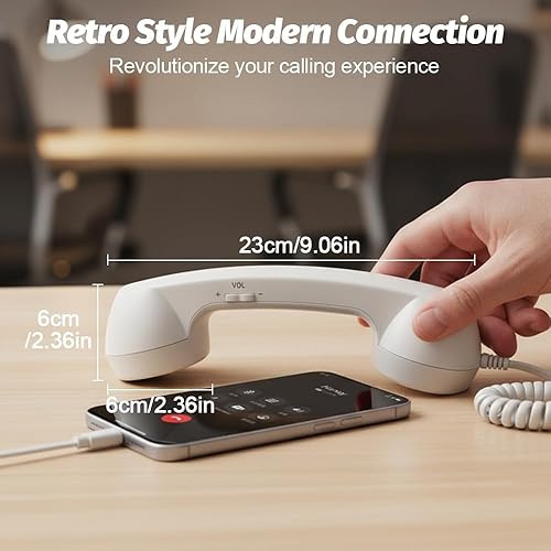 Miniatura 5 de Teléfono retro 2026, nuevo teléfono retro vintage con cable estilo teléfono fijo receptor para celulares, videoconferencias, llamadas, reuniones