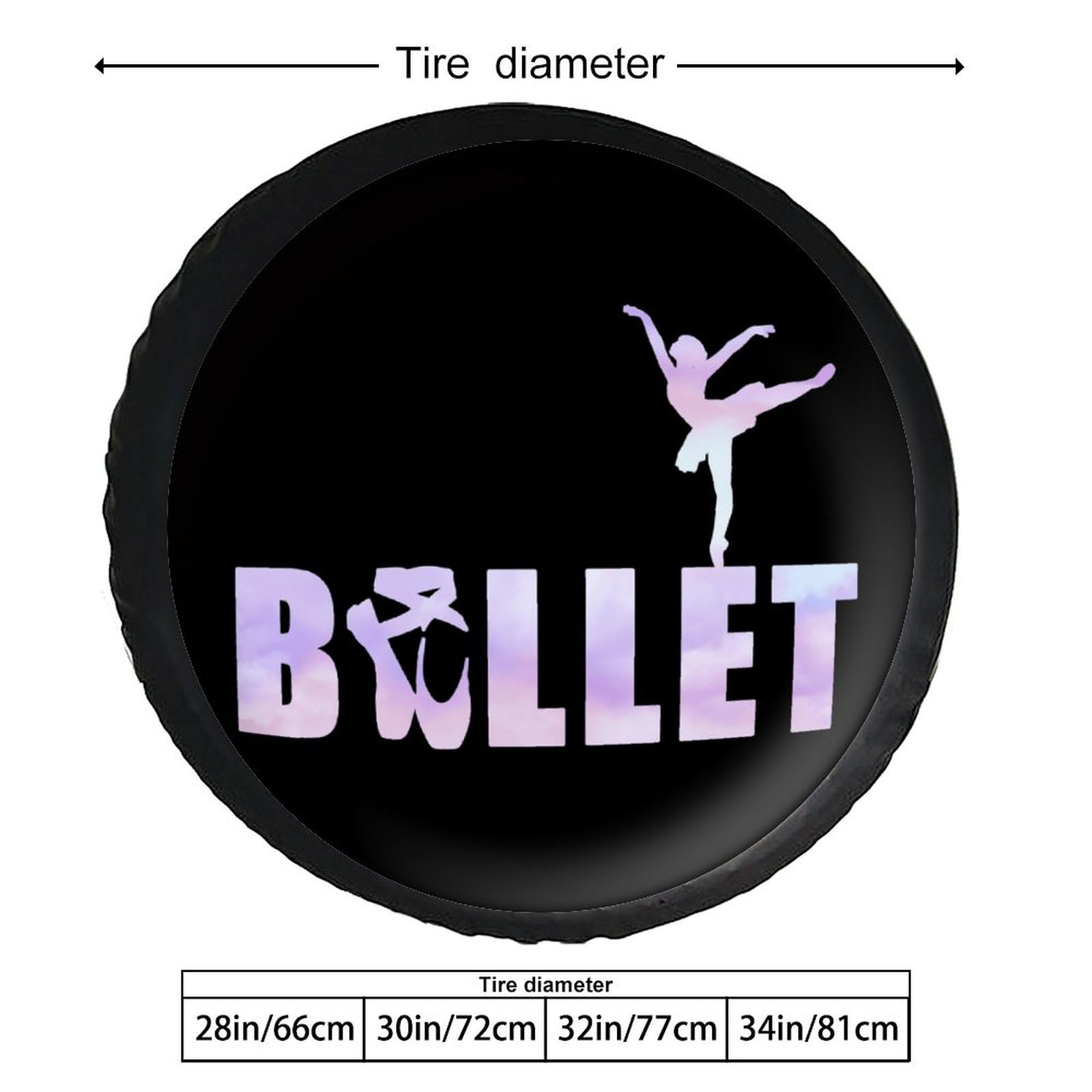 Ballerina Ballet Lover Spare Tire Cover Leather Waterproof Wheel Protectors Universal Car Accessories 28inch
