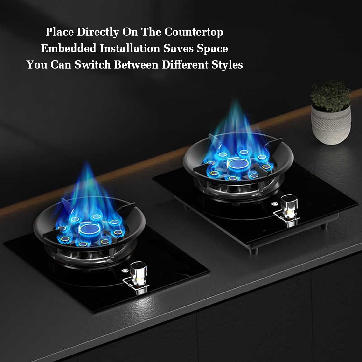 Camping Gas Stove 1 Burner,5.2KW Portable Stainless Steel Cooktop,with Flameout Protection,Lightweight for Outdoor Travel Hiking(NG)