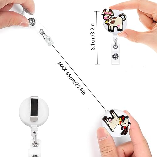 Miniatura 4 de 6 piezas lindo carrete retráctil para tarjetas de identificación con clip para enfermera, enfermería, estudiante, médico, asistente médico,