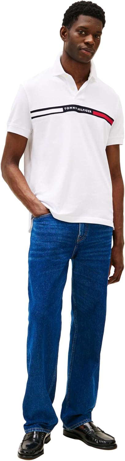 Tommy Hilfiger Mens Short Sleeve Casual Polo Shirts in Regular Fit with Chest Logo Designs - Image 4