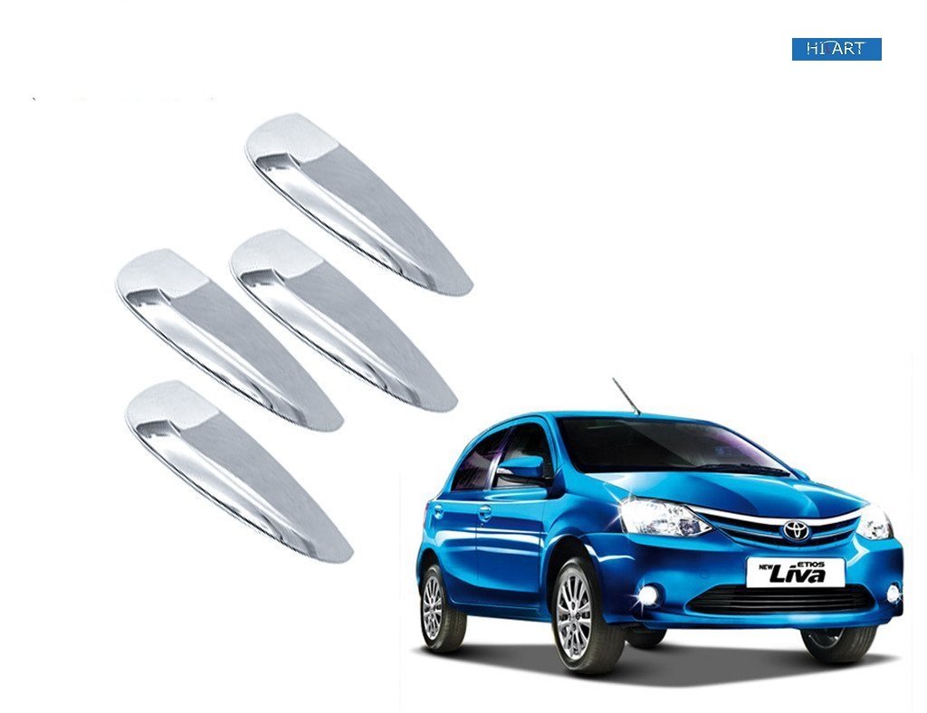 Hi Art Chrome Car Door Handle Cover Compatible with Toyota Etios Liva ...