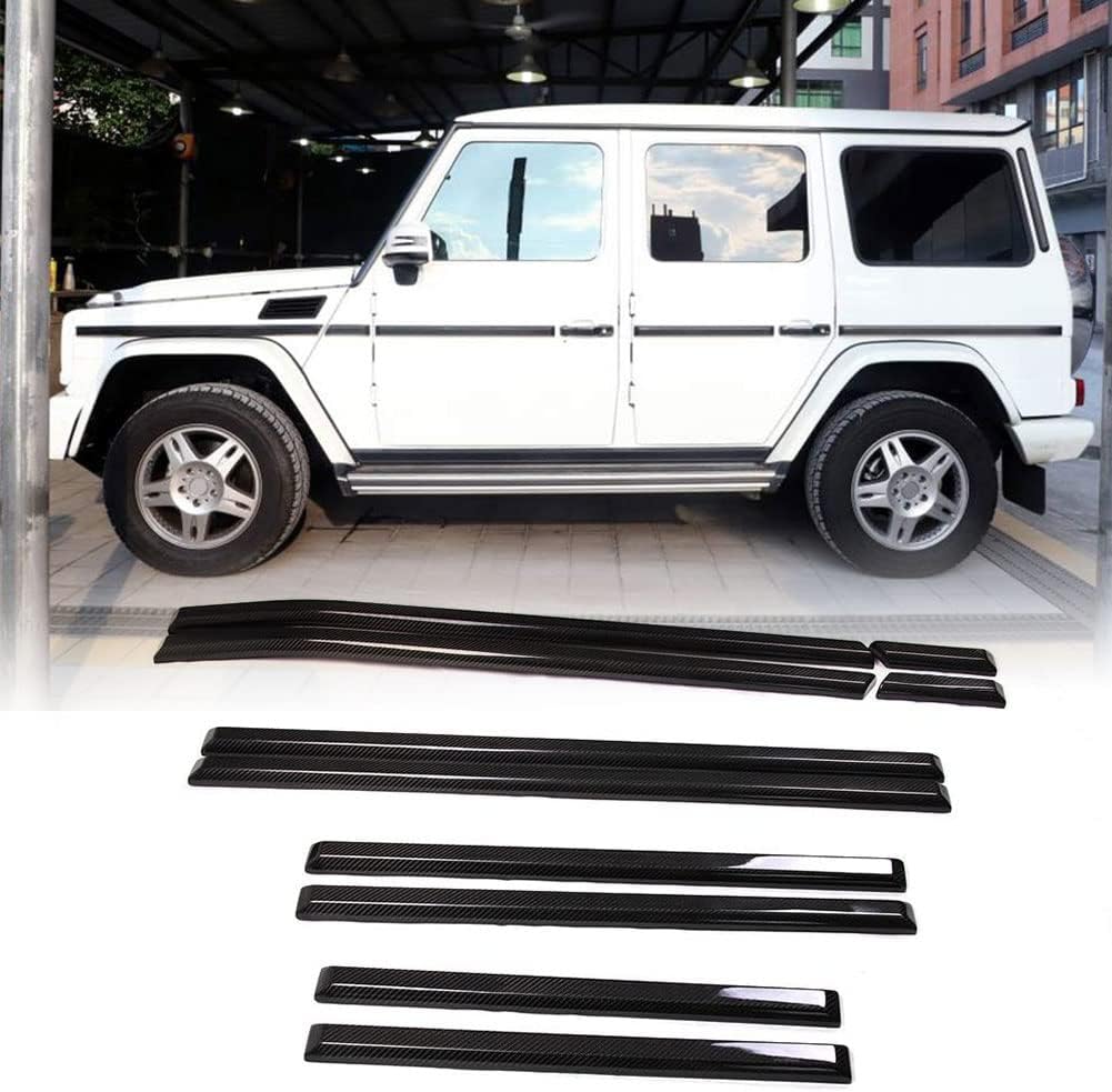fits Mercedes Benz G Class Gasoline Versions 2013-2017 Dry Carbon Fiber Exterior Decoration Car Body Moulding Bar Cover Trim 10PCS/Set