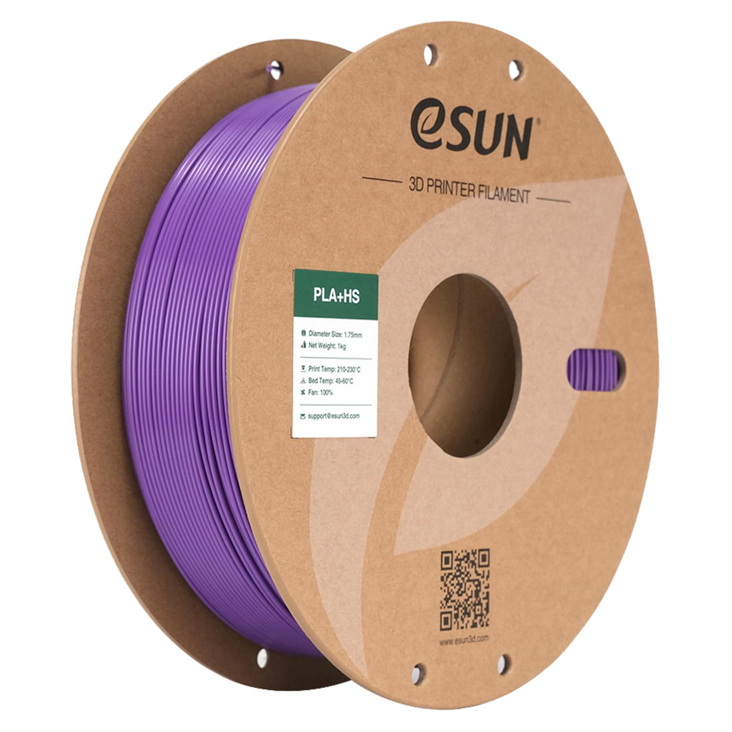 eSUN PLA+ Filamento 1,75 mm, PLA+HS Filamento per stampante 3D ad alta velocità Precisione dimensionale +/- 0,03 mm, bobina da 1 kg (2,2 libbre) per la stampa 3D Speedy, Viola