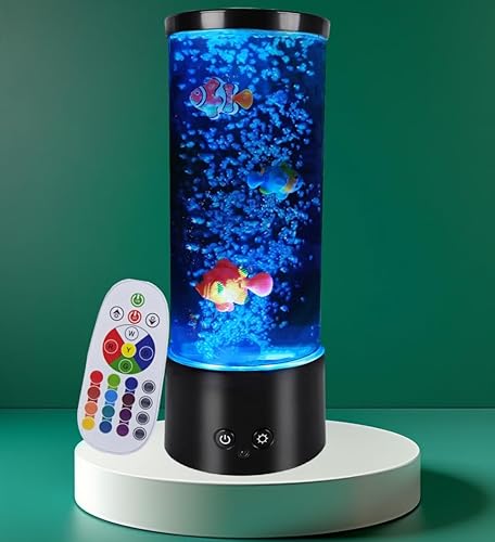 Lámpara de mesa con forma de pez de burbujas, regalo para niños, hombres y mujeres, decoración del hogar para habitación, luz ambiental para