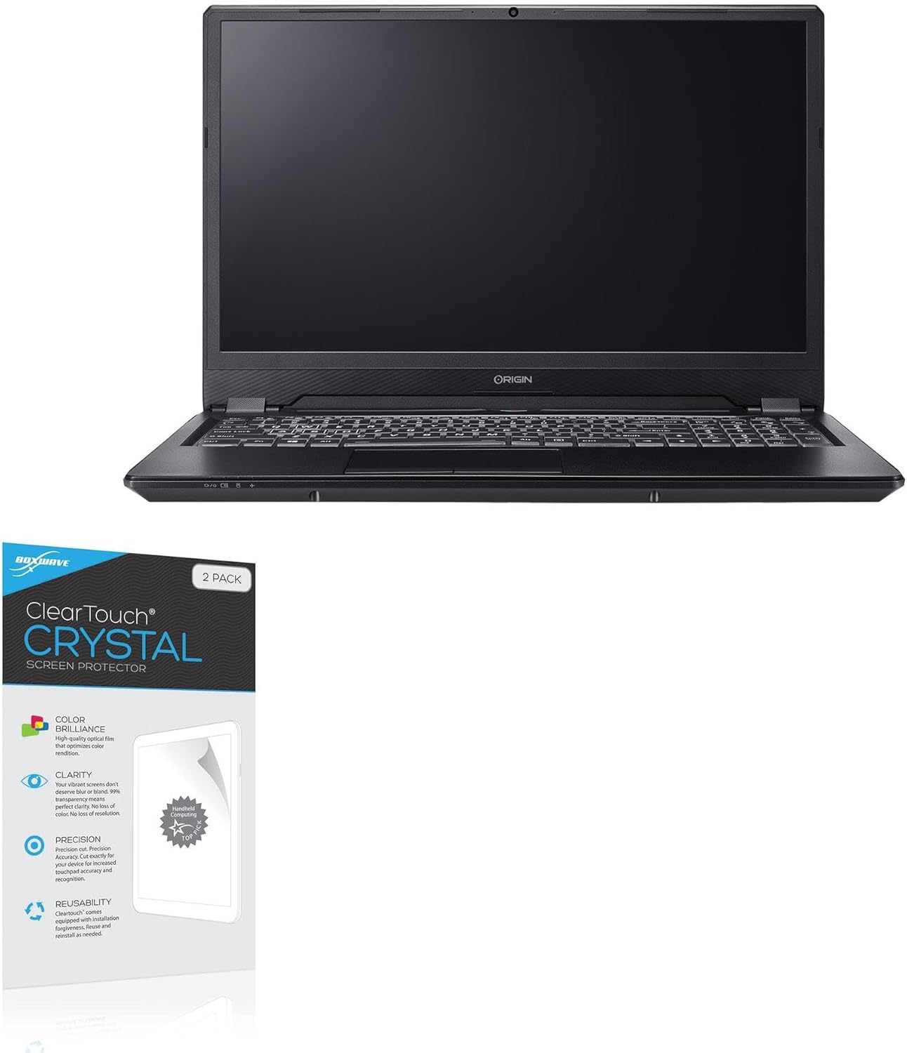 BoxWave Screen Protector Compatible with Origin PC EVO16-S - ClearTouch Crystal (2-Pack), HD Film Skin - Shields from Scratches