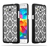 cadorabo Samsung Galaxy Grand Prime Coque Plastique Dur Mandala en Noir Transparent – Housse de Protection Rigide Ultra Mince – Etui Hard Case Cover Ultra Slim Fine Bumper