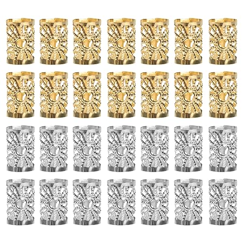 100pcs Hair Cuffs: Hair Beads for Braids - Loc Jewelry - Dreadlock Accessories - Braid Jewelry