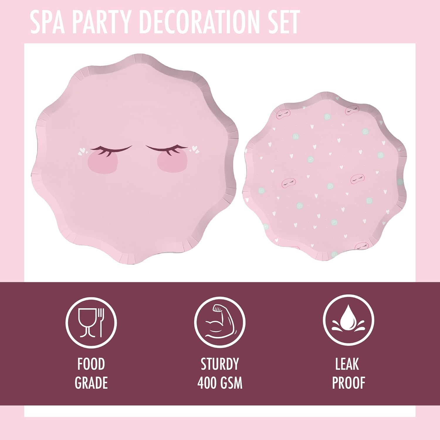 68 pcs Spa Party Decorations | Spa Party Plates, Napkins & Forks | Spa Party Supplies for Girls | Sleepover Party Supplies for Girls | Happy Birthday Banner, Spa Party Banner (Serves 12)
