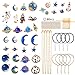 Produktbild 129Stk Charm DIY Anhänger Set,36 Stk. Emaille Charms Anhänger+4 Stk. Halsketten+4 Stk. Armbänder+4 Stk. Fußkettchen+80 Stk. Offene Ringe für DIY Schmuck Herstellung Schmuck Basteln Schmuckherstellung