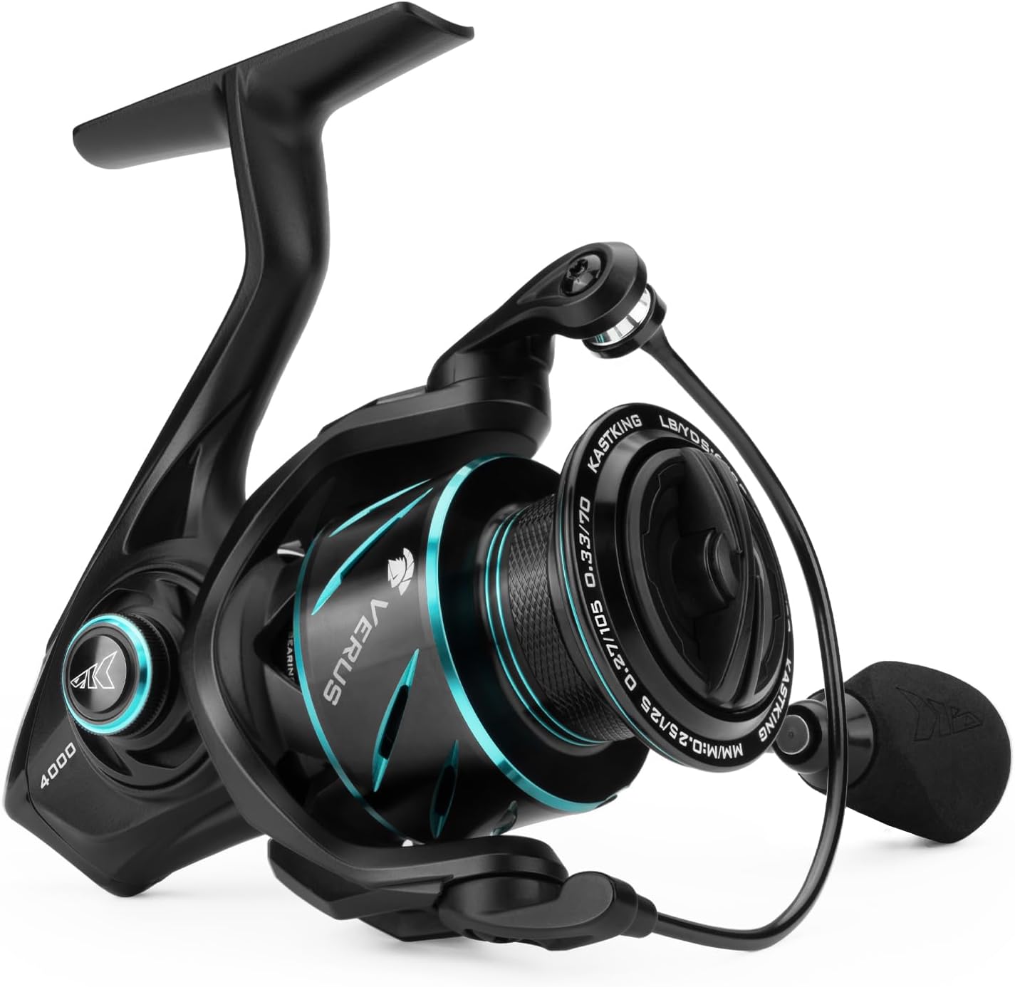 KastKing Verus Spinning Fishing Reel, 2025 Model, Ultra Lightweight 6.8oz Spinning Reel, Aerodynamic Reel Rotor, 6.2:1 Gear Ratio, Up to 22lbs Max Drag, EVA/3A Cork Handle Knobs