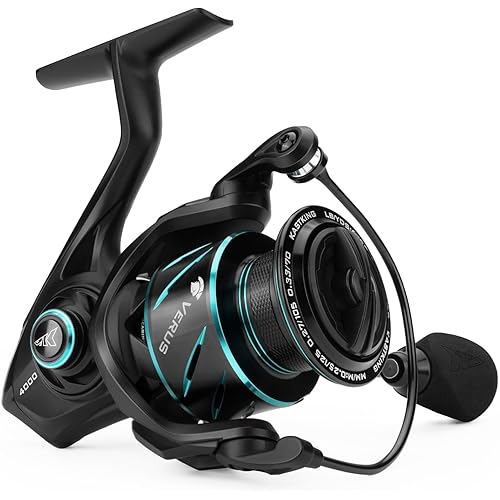 KastKing Verus Spinning Fishing Reel, 2025 Model, Ultra Lightweight 6.8oz Spinning Reel, Aerodynamic Reel Rotor, 6.2:1 Gear Ratio, Up to 22lbs Max Drag, EVA/3A Cork Handle Knobs