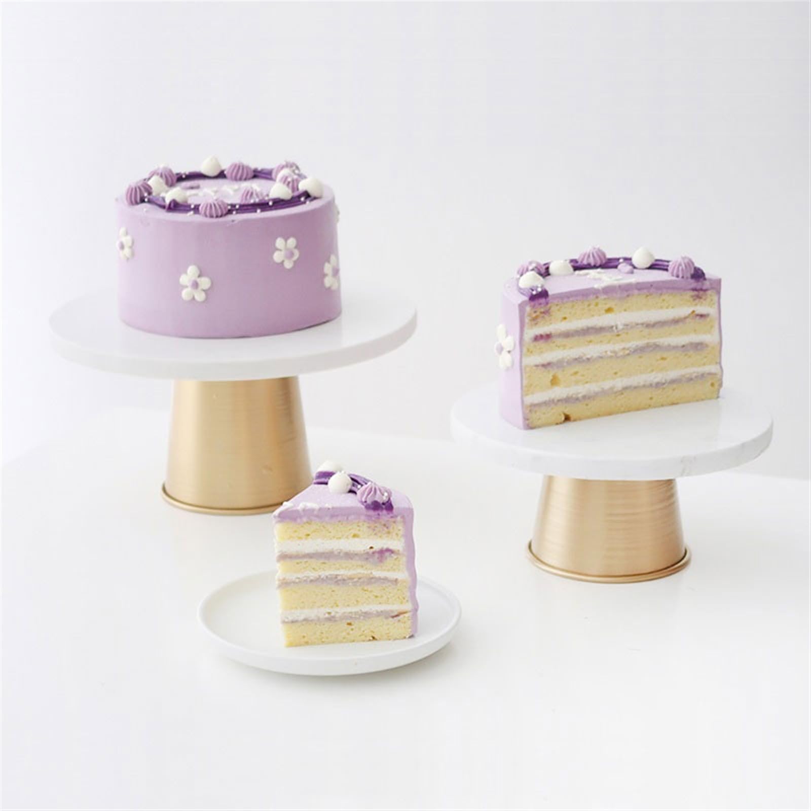 Soporte de Torta Mesa de Postre Alta de mármol Personalizada, Estante for refrigerios de la Tarde, Bandeja de exhibición for Pasteles, Estante for Magdalenas Porta Pasteles(Blanco,20cm)