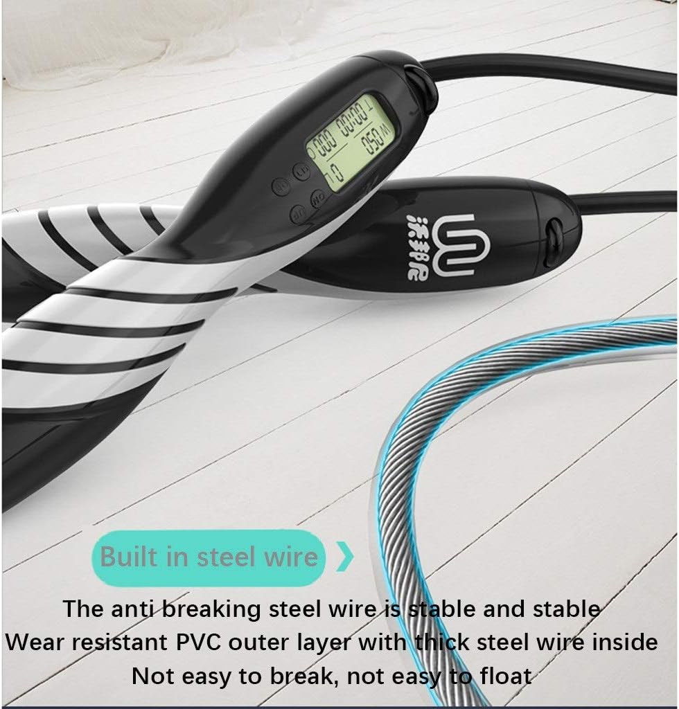 2 In1縄跳びデジタルカウンター屋内/屋外フィットネストレーニングボクシング調節可能なカロリースキップロープトレーニング機器