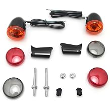 Bullet Turn Signal Rear bulb Indicator Lamps Brake running Lights For Harley Sportster XL883 XL1200 1992-up rear lighting (Gloss Black)