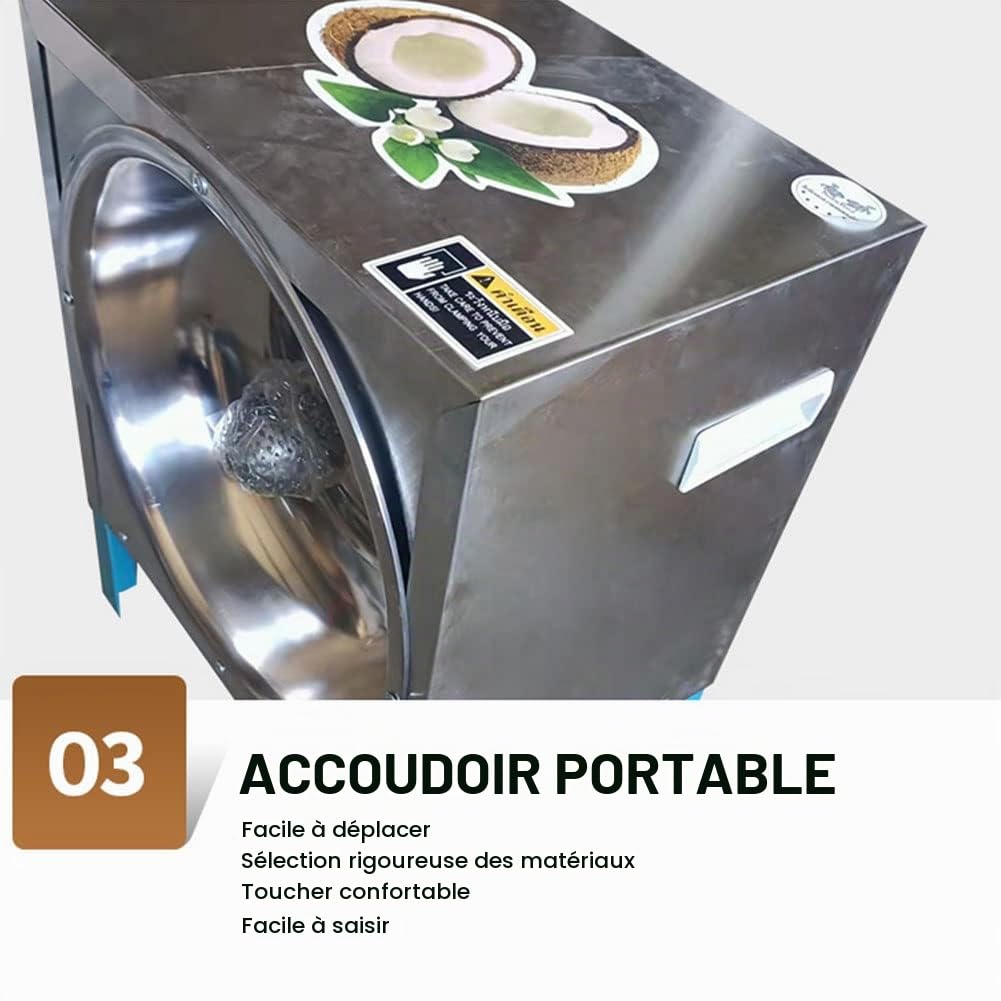 Déchiqueteur de grattoir à noix de coco, râpe à noix de coco commerciale électrique 300W 50-60pcs / heure, rabot à noix de coco pour magasin de transformation de noix de coco, restaurant, boulangerie