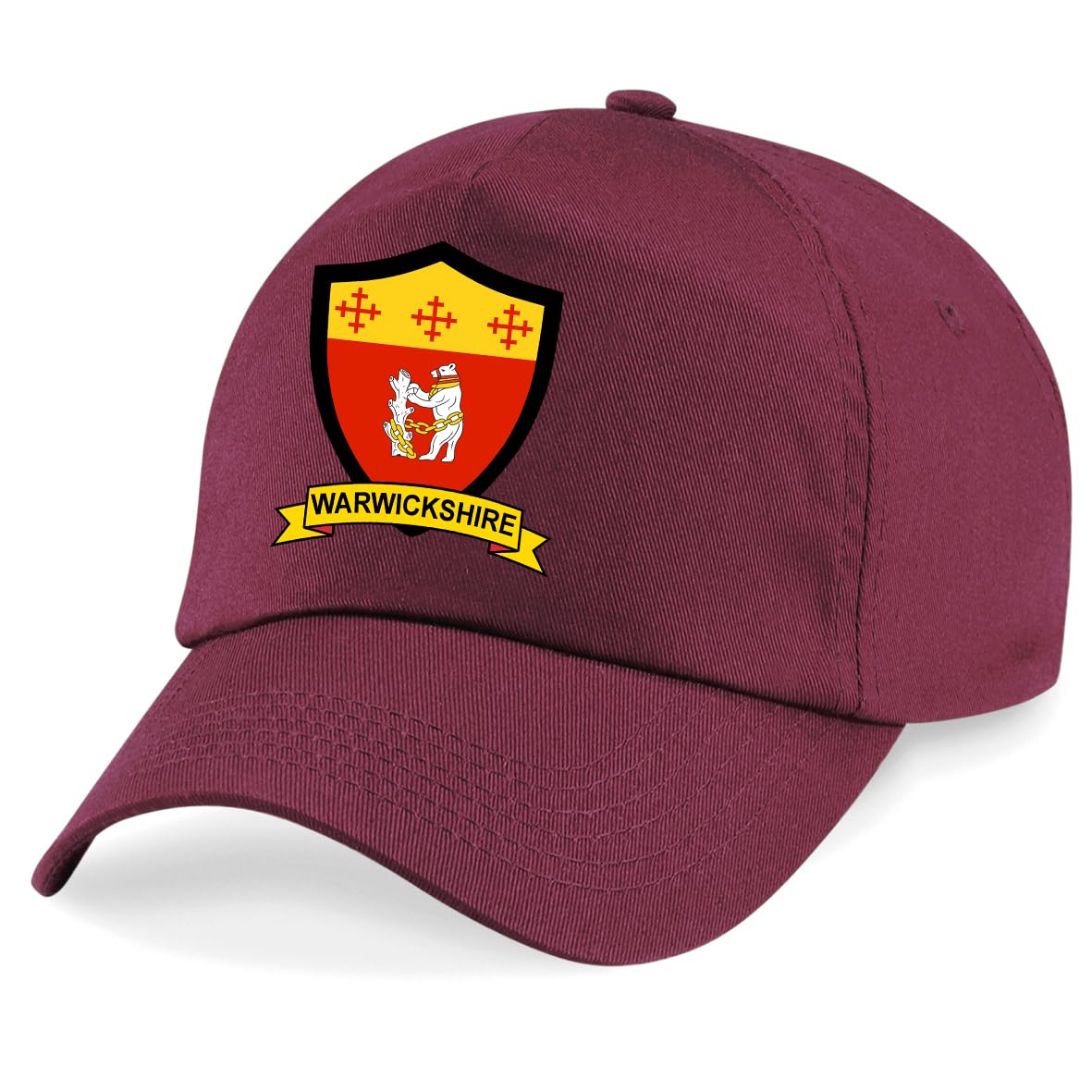 Psave Men's Maroon Warwickshire County Embroidered Baseball Cap Cricket Sport Your County Embroidery (Maroon)