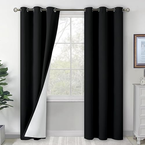 BGment Cortinas opacas para dormitorio de 84 pulgadas de largo, juego de 2 paneles de cortinas con aislamiento térmico insonorizadas para oscurecer