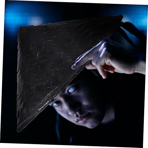 Miniatura 9 de Sombrero de bambú para Halloween, sombreros para niños, casco de caballero, sombrero de fiesta, samurái, media máscara, cono de paja, sombrero de