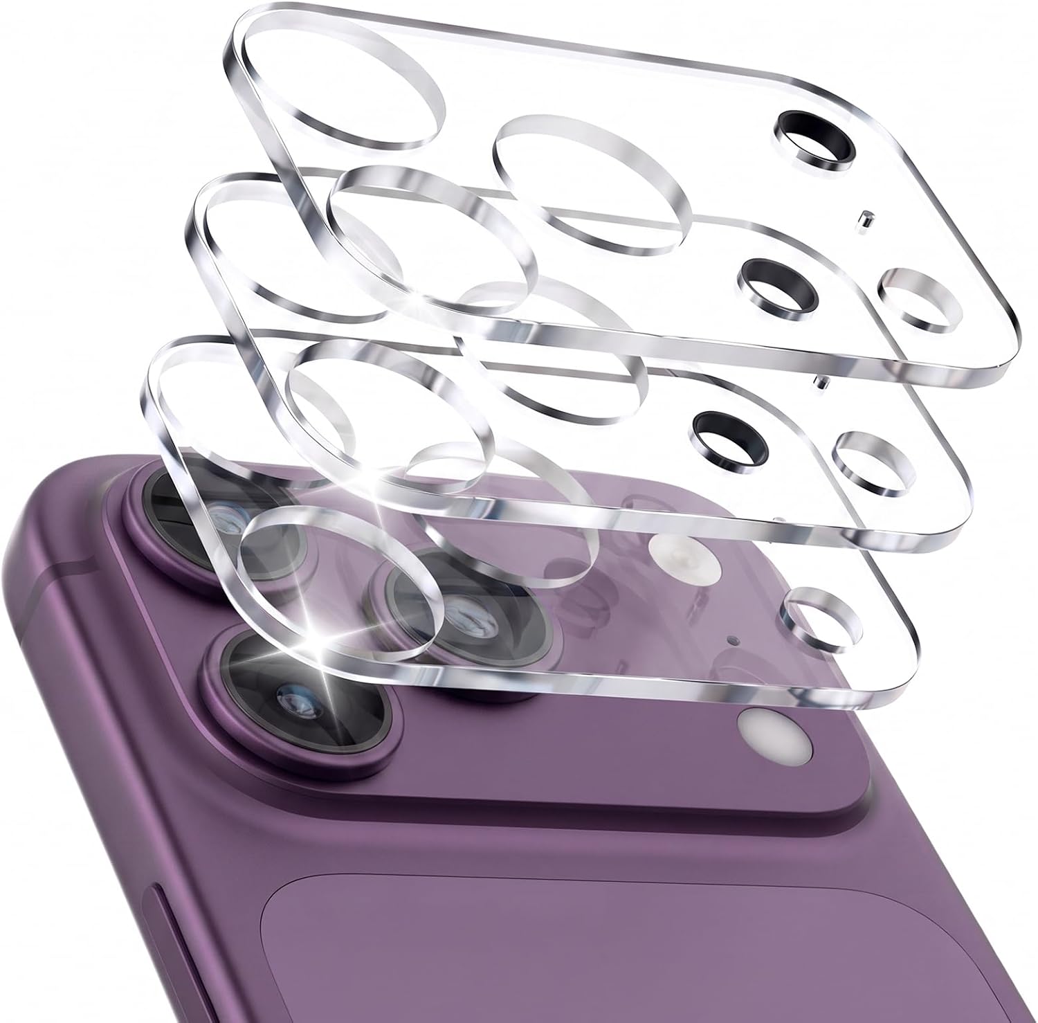 imluckies 3 Pack for 18 Pro Max Camera Lens Protector, Clear