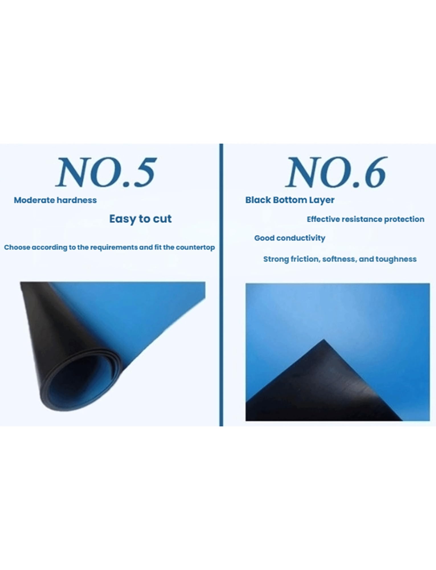 Antistatische Matte für Werkbank, Labormatte aus Silikon, für statische Elektrizität, hohe Temperaturen, blau, verschiedene Größen (60 x 240 x 0,2 cm)