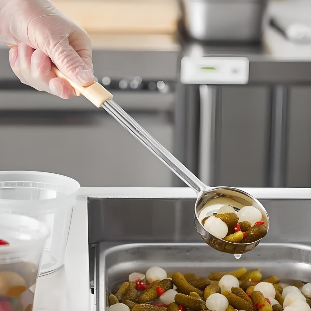 Marran 12 Cuillères à Portion Perforées et Solides en Acier Inoxydable pour la Cuisine, Cuillères à Portion et de Service Polyvalentes