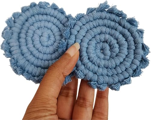 Miniatura 13 de Posavasos de algodón para portavasos de automóvil, 2 posavasos de automóvil, soporte para bebidas, bonitos accesorios para portavasos para mujeres,