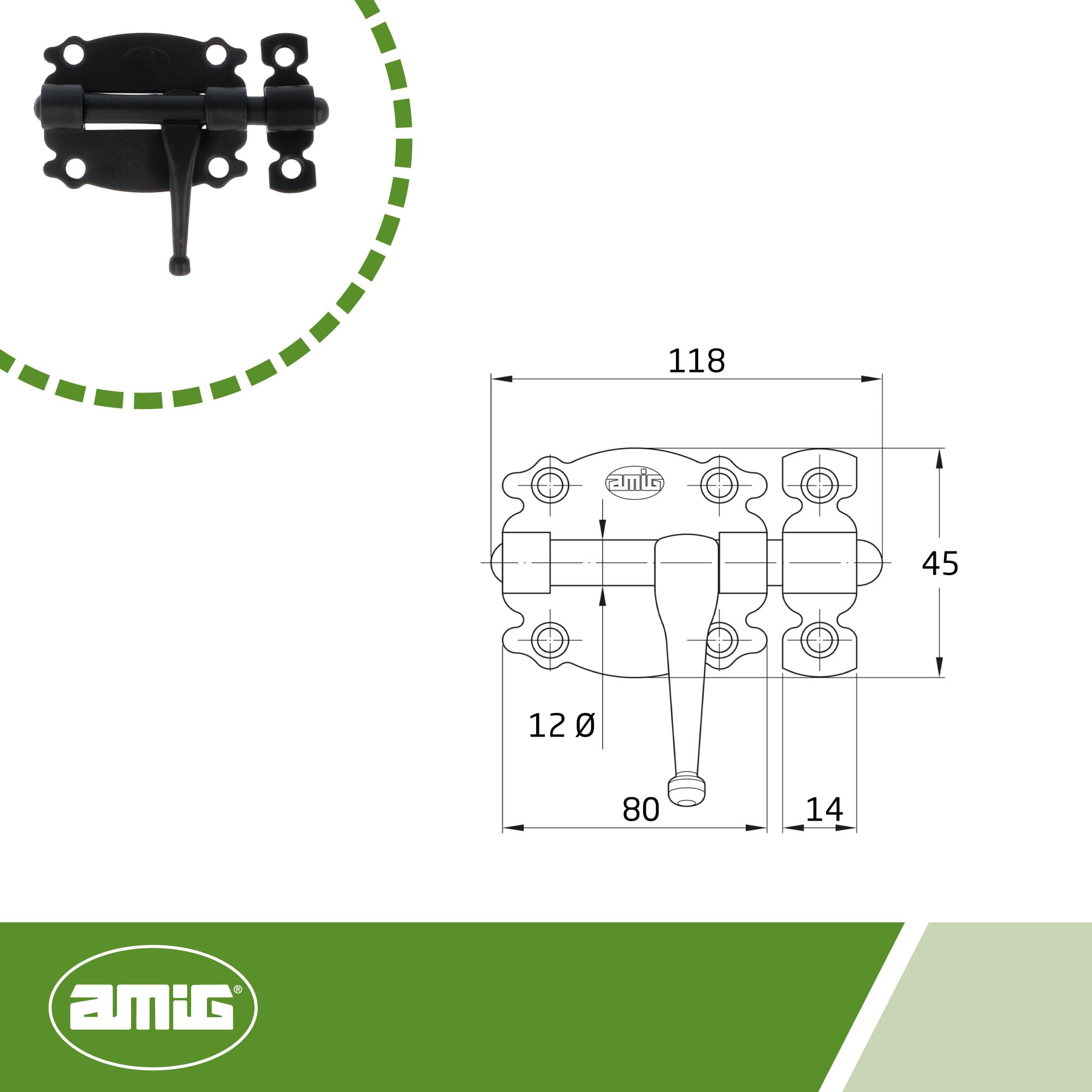 Amig Pin 484-80 Black, 80 mm - Image 4