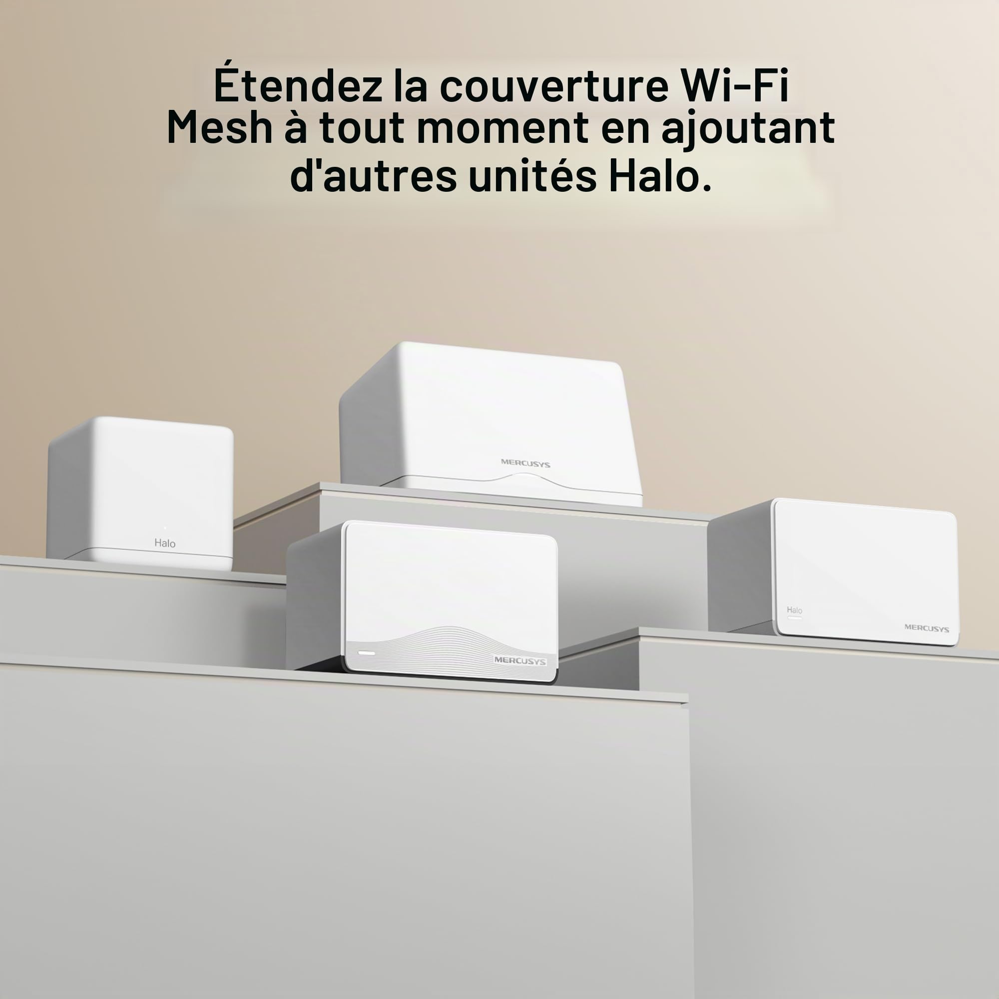 MERCUSYS TP-Link Routeur WiFi 7 Mesh BE3600Mbps Double Bande, 1 Port 2,5G + 2 Ports Gigabit, Couverts jusqu'à 650m², Connectez 150 appareils, Compatible Toutes Les Box Internet, Halo H27BE(3-Pack)