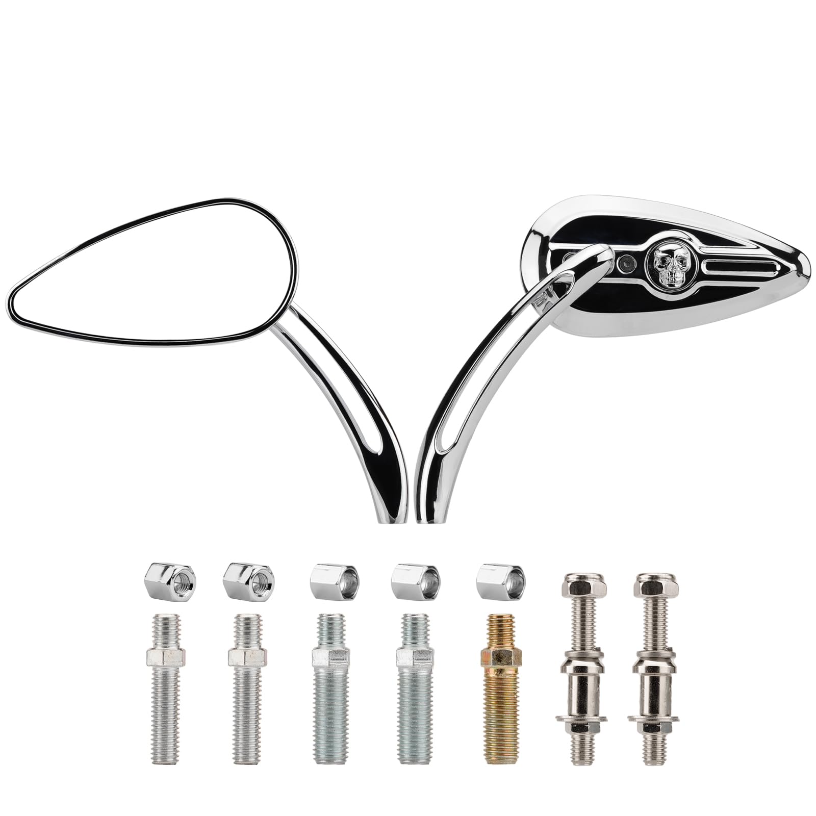 Amazon.com: LKV Motorcycle Skull Rearview Side Mirrors - Universal