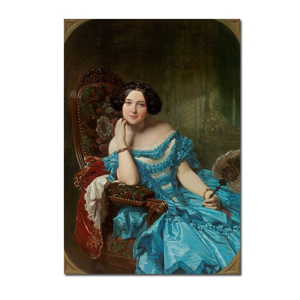 Impression sur toile Comtesse Espagnole de grand format pour une décoration murale de salon élégante