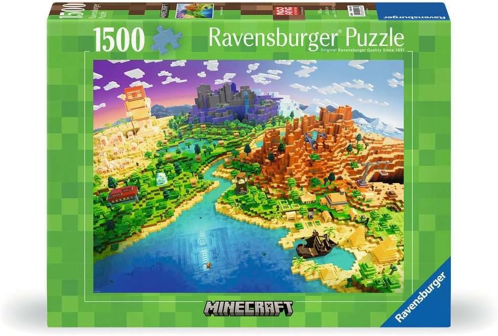 Ravensburger World of Minecraft 1500 Piece Jigsaw Puzzle for Adults - 12000433 - Handcrafted Tooling, Made in Germany, Every Piece Fits Together Perfectly