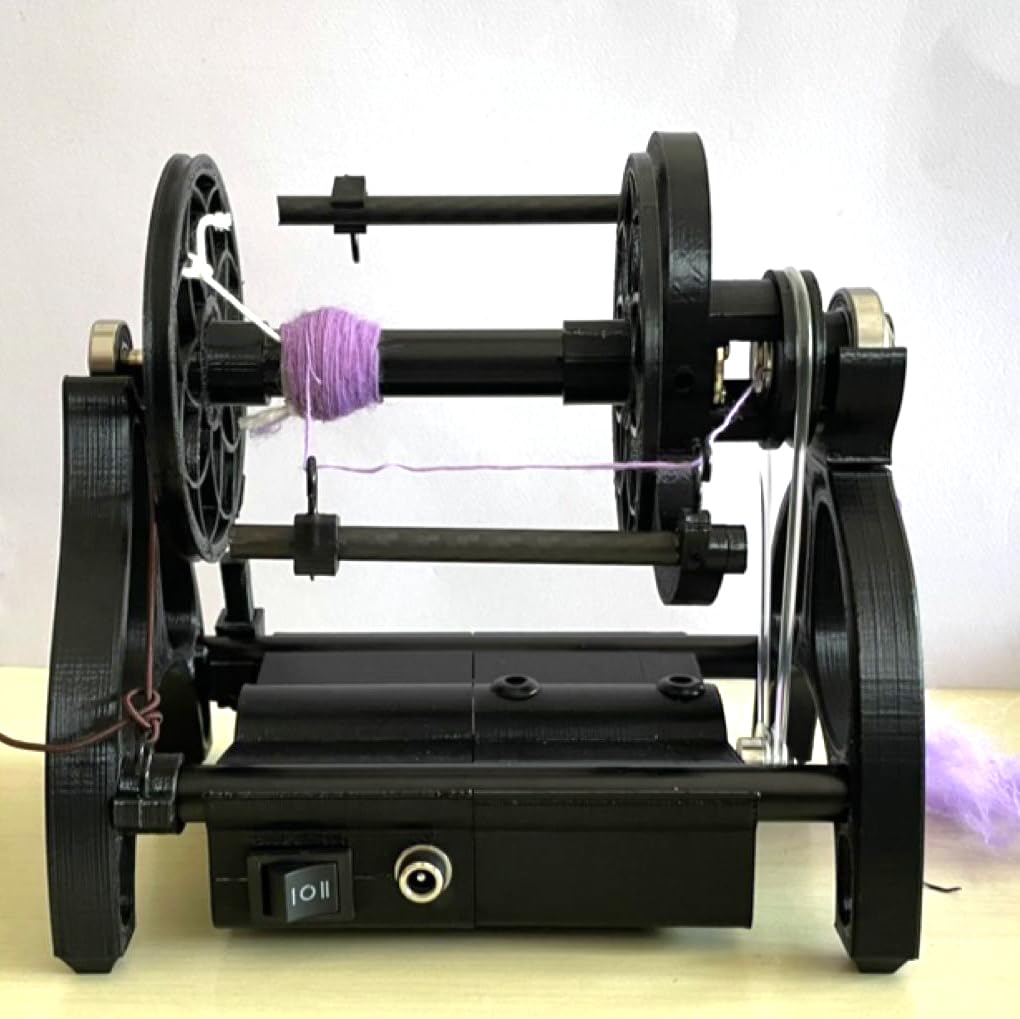 QYDZSHOP Electric Yarn Spinner Kit, DIY Electric Spinning Wheel, Mini Wool Spinning Wheel,with 3 Small Spools,for Fiber Spinning Studio