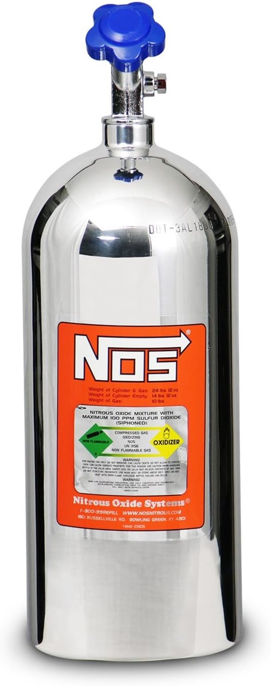NOS 14745PNOS Polished Aluminum 10Pound Nitrous Bottle