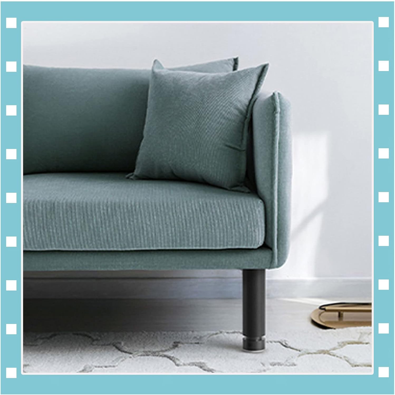 Metal Furniture Legs,4pcs,Sofa Replacement Legs,Cabinet Support Legs,Adjustable Furniture Legs,Round Legs,Black Furniture Legs(5cm/10cm),Black-30cm/12in